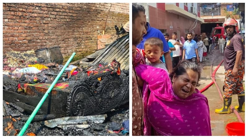 খুলনায় ভয়াবহ অগ্নিকাণ্ডে ৪ পরিবার নিঃস্ব